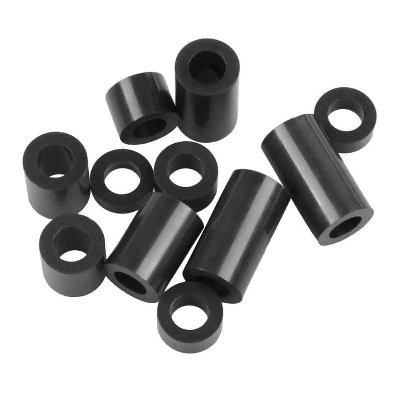 [Australia - AusPower] - Black ABS Round Washers ID 6.2mm,OD 11mm, 3mm 4mm 5mm 6mm 8mm 10mm 15mm 18mm 20mm Length, Assortment Kit, Non-Threaded, Suitable for M6 Screws Hardware Spacer Bracket Black/6.2mm 