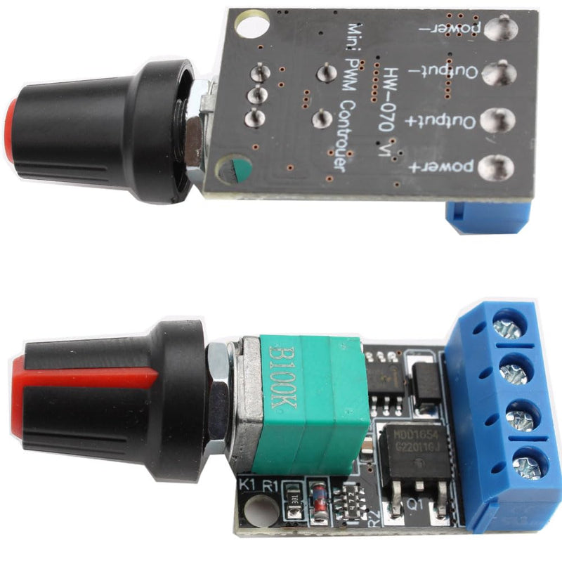 [Australia - AusPower] - VISSQH 6 pieces PWM motor speed controller, 5 V 12 V 10 A motor speed controller module mini DC motor PWM speed controller with switch function 