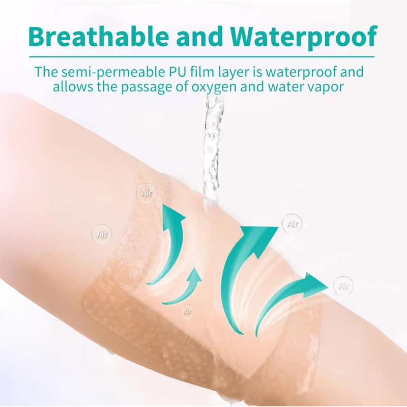 [Australia - AusPower] - Silicone Foam Dressing with Border Adhesive - Large Absorbent Waterproof Bandage for Wound Care, Foot Diabetic Ulcer, Leg Ulcer, 4" x 4", 5 Pack, FSA HSA Eligible 4 x 4 Inch (5PCS) 