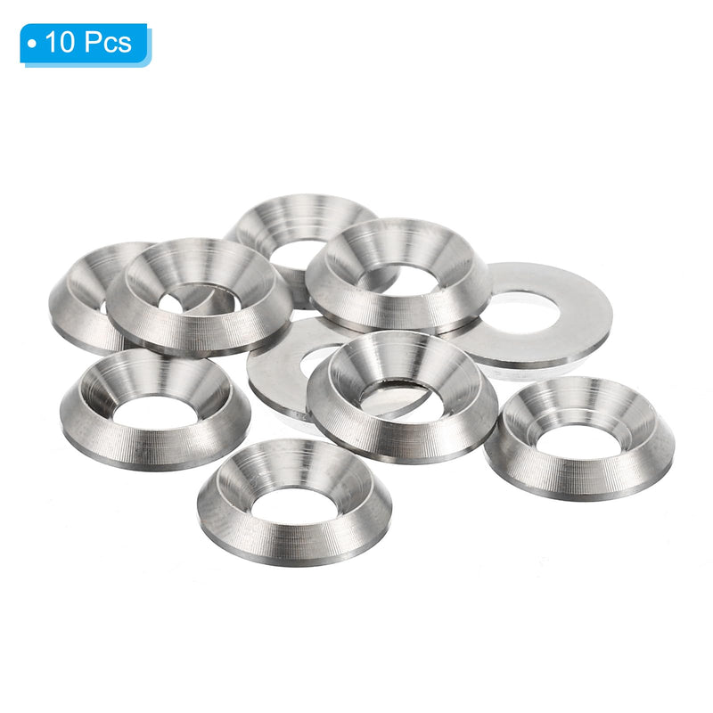 [Australia - AusPower] - PATIKIL M6 Finish Countersunk Washer, 10pcs 15mm Dia. 2.8mm Tall Solid 304 Stainless Steel CNC Finish Cup Washer Screw Head Gasket for Industrial Construction 10 M6 x15mm x 2.8mm 