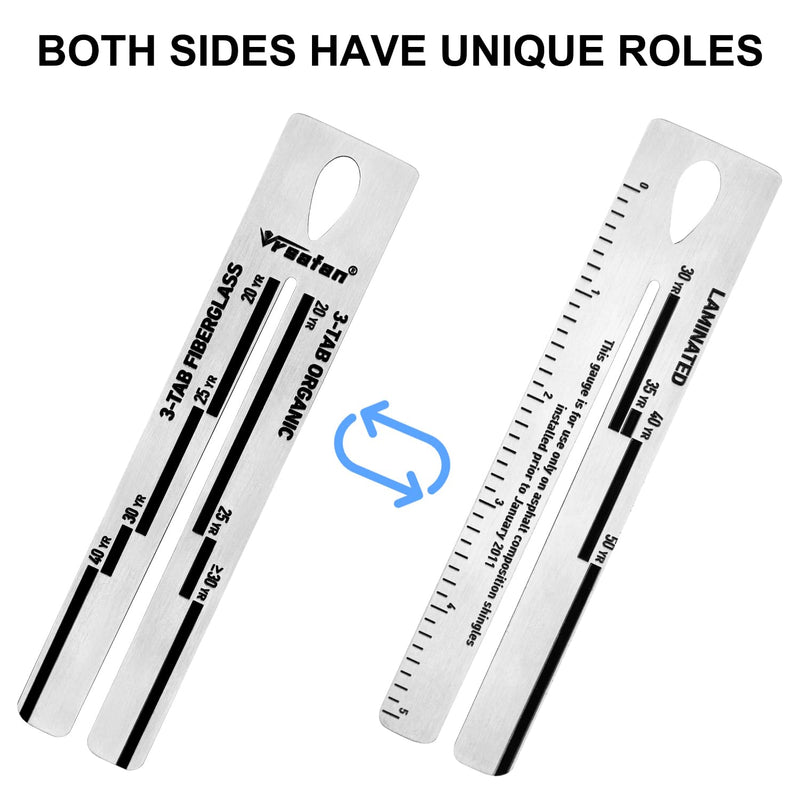 [Australia - AusPower] - 5 Packs 4/09 Shingle Gauge, Roof Gauge Tool, Pitch Gauge Roofing with Carabiner for Measuring and Analyzeing The Thickness of Roof Shingle 5 