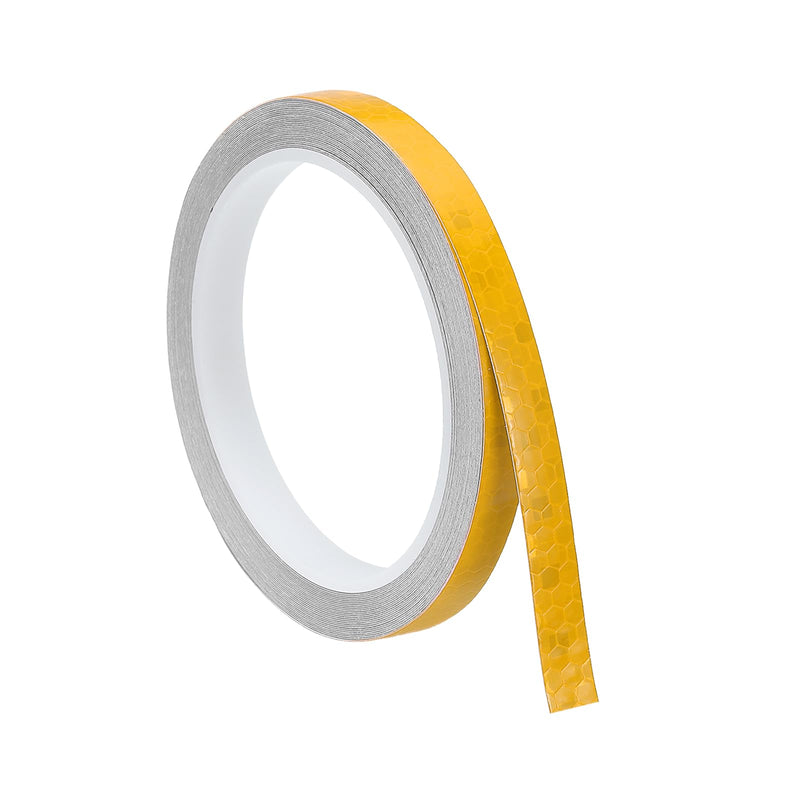 MECCANIXITY Reflective Tape, 0.4 Inch x 26 ft Self-Adhesive Trailer Reflector Tape Waterproof Warning Safety Sticker High Visibility Night Reflectors, Yellow