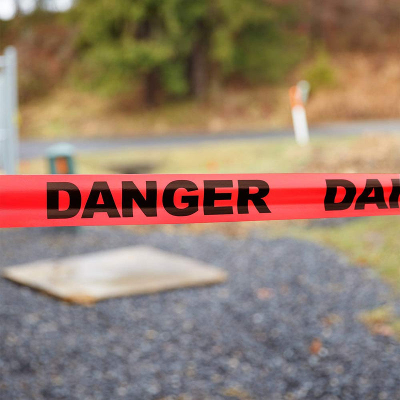 Red Tape Danger Do Not Enter 3 inch X 1000 feet Red with a Bold Black Print for High Visibility Caution Barrier Tape Roll Non-Adhesive for Danger Construction Crime Scene