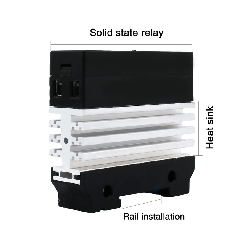 Din Rail Solid State Relay with Heat Sink - DC to AC (3-32V DC Input, 24-480V AC Output), 40A SSR