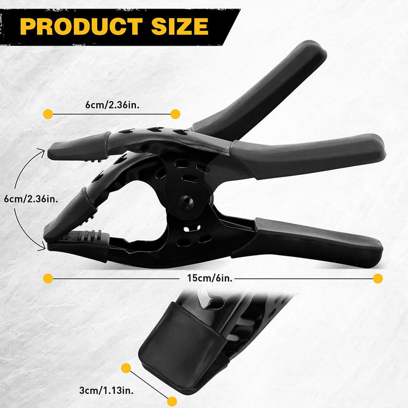[Australia - AusPower] - Heavy Duty Metal Spring Clamps: 4-Piece for Woodworking Spring Clamps 6-inch Tarp Clamps Heavy Duty Clips Spring Clips Metal Clamp Large Heavy Duty Clamps for Pool Cover Backdrop Stand Clamps 4-Piece Metal Spring Clamps 