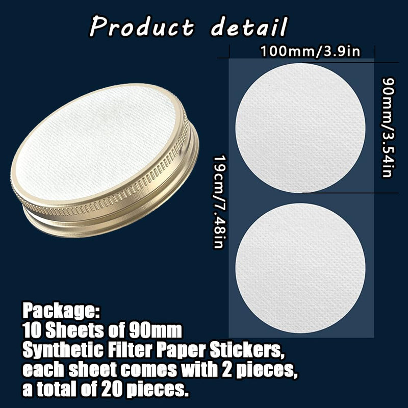 [Australia - AusPower] - Mushroom Growing Supplies 0.25 ?m - 20Pcs 90mm Filter Filter Disc Mushroom Applied Under Wide Mouth Jar Lid for Mushroom Cultivation 