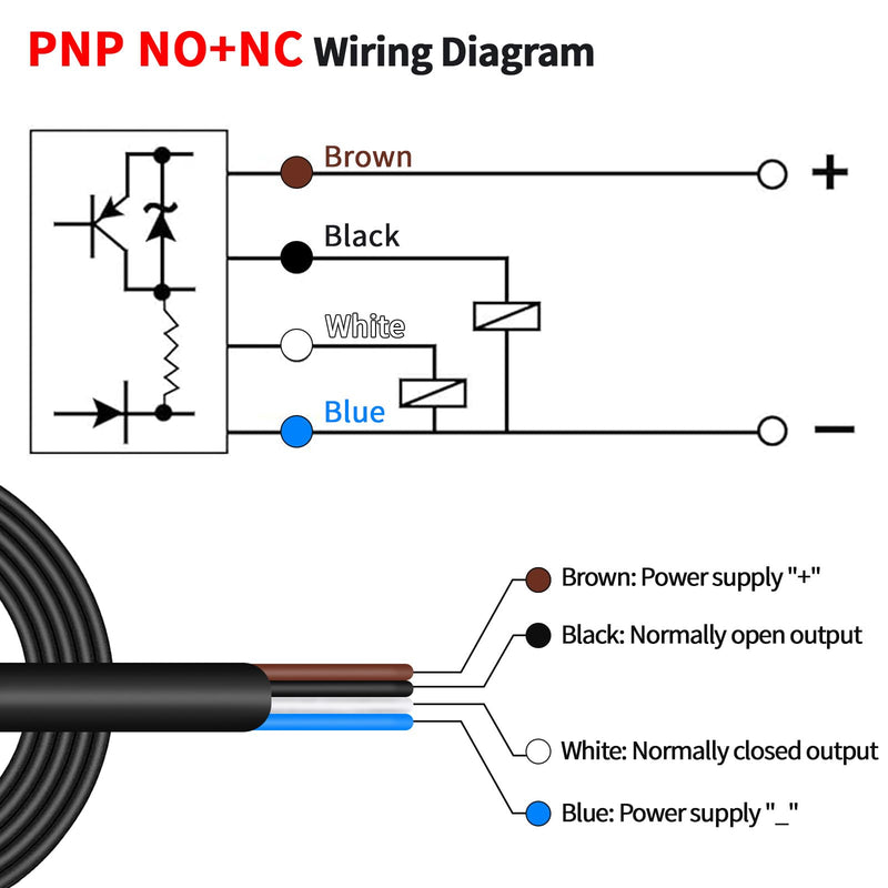 [Australia - AusPower] - LCLCTC12V 24V dc Laser photoelectric Switch PNP NO + NC M18;Input(10-30VDC), 4 Wires; Detection Distance 8-50cm; HG18-D50P3, Normally Open and Normally Closed 