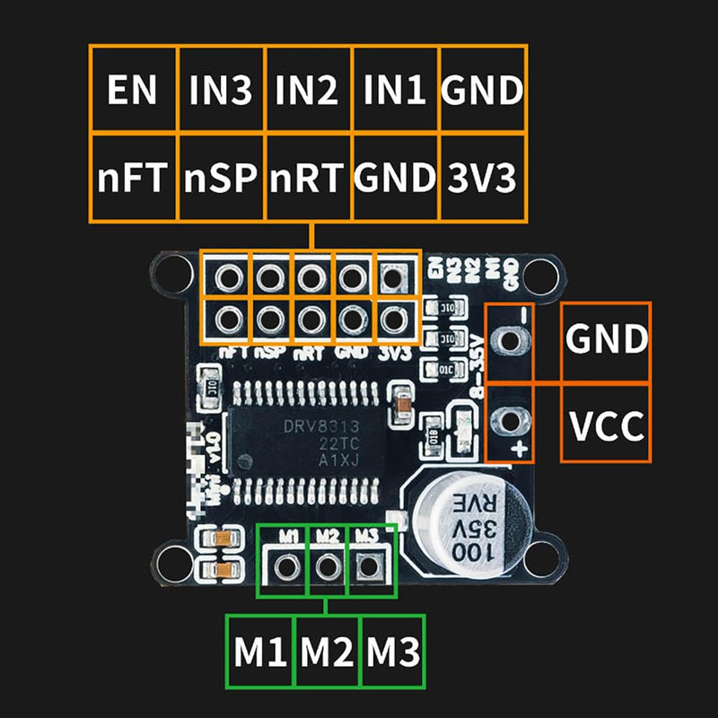 DRV8313 Mini FOC DC Brushless Motor Driver Board FOC Control Driver SVPWM Control DC 8-30V Module