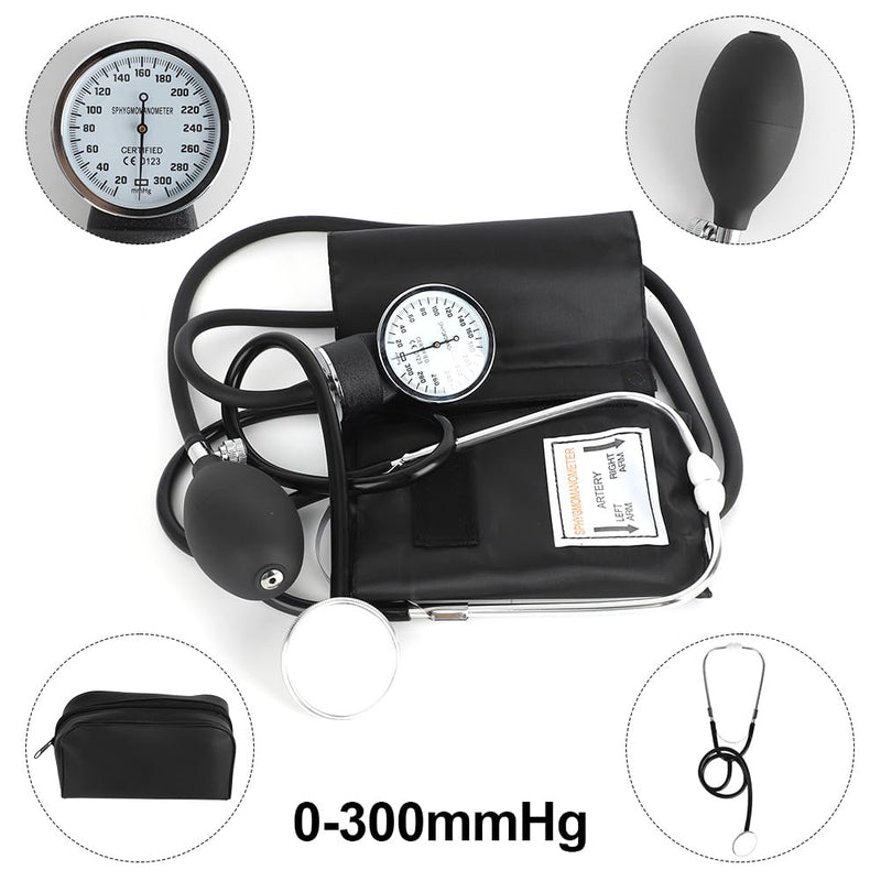 Gohytal Manual Blood Pressure Monitor, Blood Pressure Cuff with Flat Head Stethoscope, Upper Arm, Aneroid and Cuff, Blood Pressure Monitor, Arm Sleeve for Home for Doctor, Practice Home a