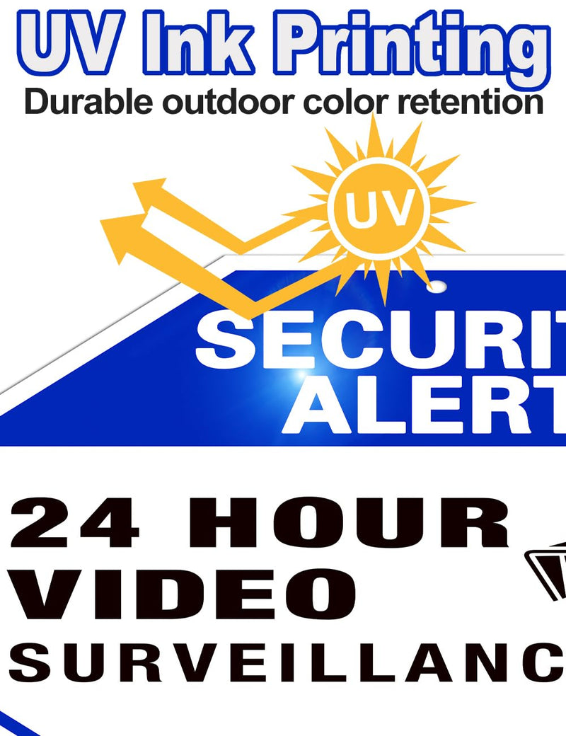 [Australia - AusPower] - Video Surveillance Sign, 4-Pack 10"x10" Security Camera Sign, Reflective and Waterproof Material 24 Hour Surveillance Sign For Home/Business sing-03-Blue 4 Packs 