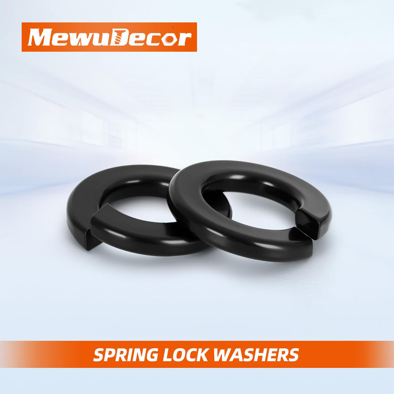 [Australia - AusPower] - 1/4" Lock Washer Spring Lock Washer, Stainless Steel 18-8 (304), Black Finish, 100 PCS 1/4" 