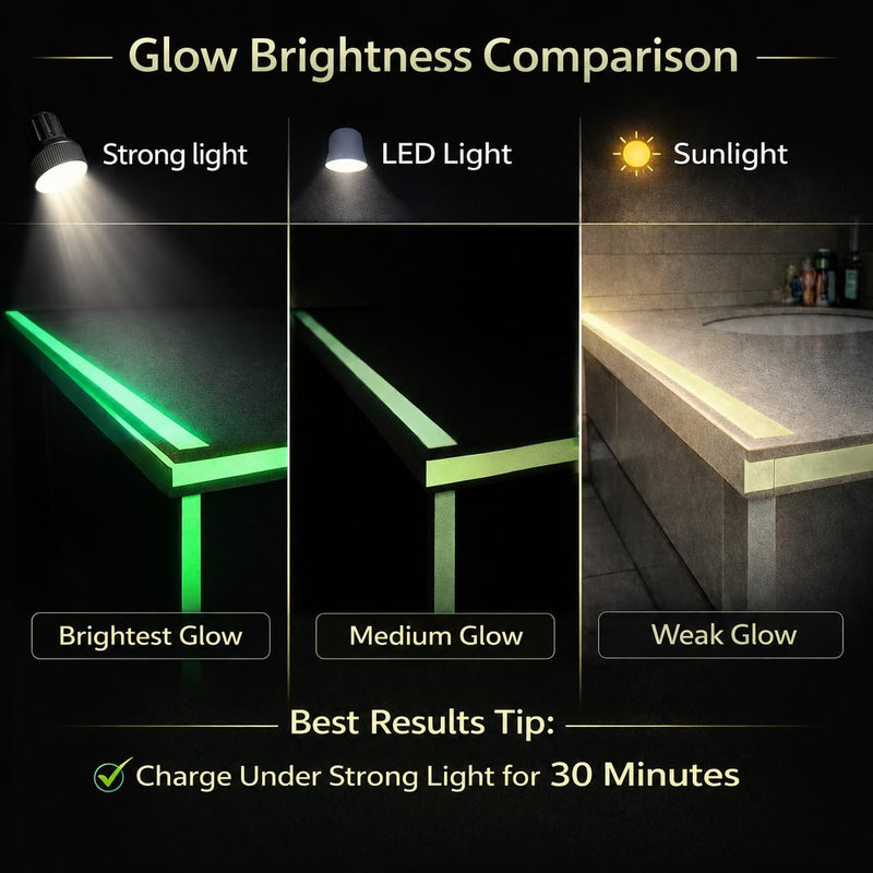 Glow in the Dark Tape 30 FT x 1 Inch, High Bright Luminous Tape for Safety and Decoration, Photoluminescent Glow Tape for Stair Edge, Halloween, Party Decorations, Green 1 Inch x 30 FT