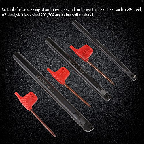Akozon CNC lathe boring bar holder with CCMT0602 inserts and wrenches for internal turning