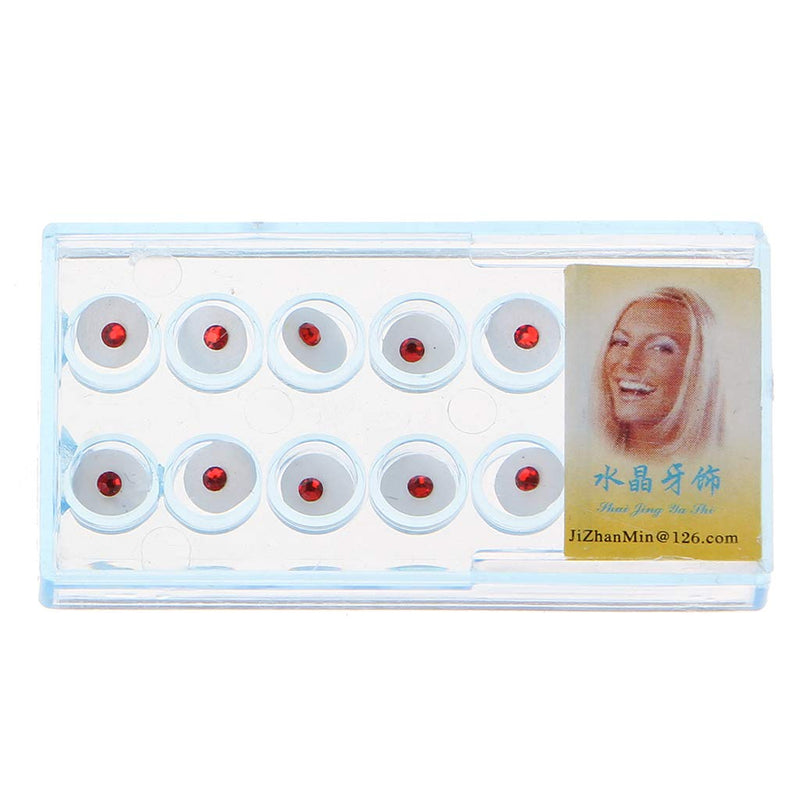 Box of 10 / Box 2 mm Dental Colourful Crystal Tooth Fashion Jewellery Gemstone Decoration with Box