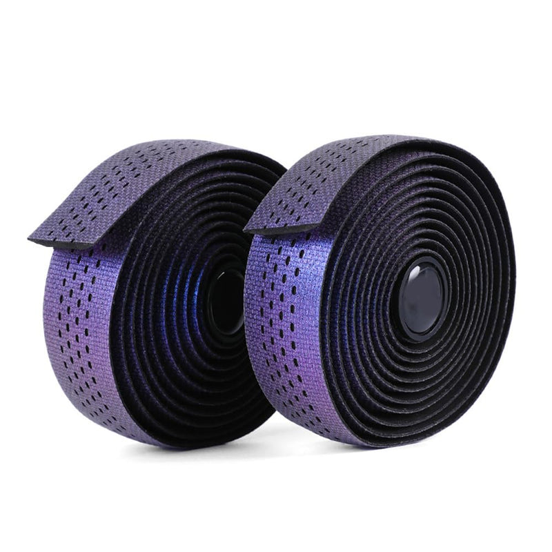 Gradient Purple Road Bike Bend Handle Strap Bicycle Handlebar Tape Breathable Anti Slip Waterproof EVA Shock Absorber Bike Tape Perforated Handle Strap for Riding Equipment