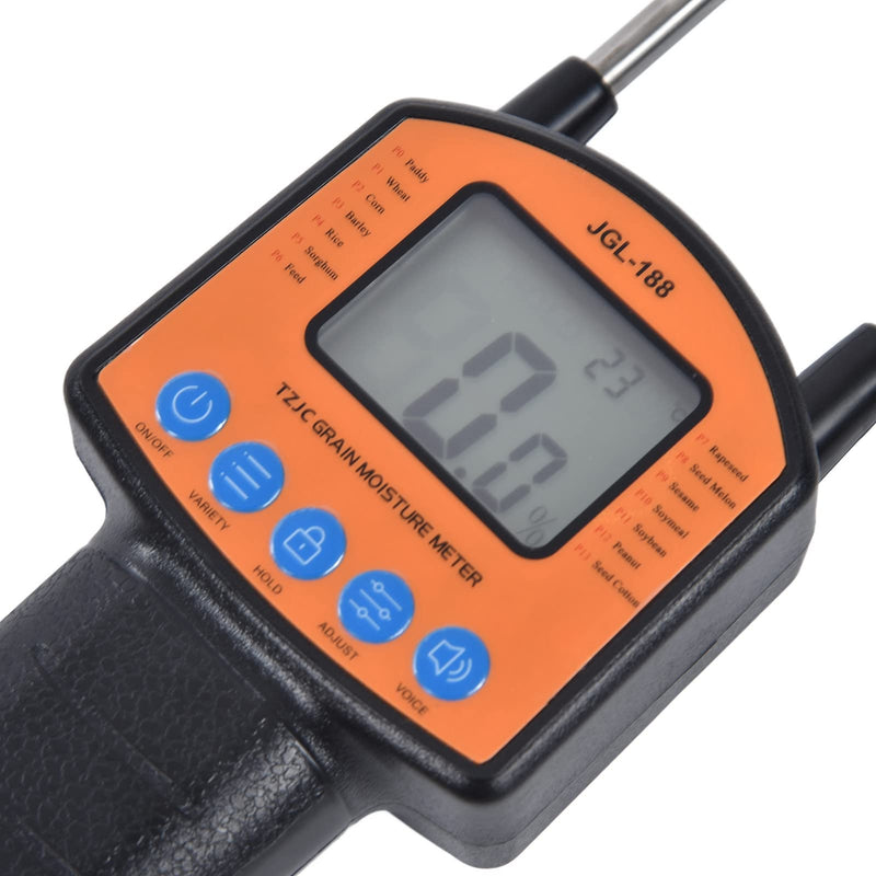 [Australia - AusPower] - Hay Tester Probe, Portable Hay Checker Hay Calibration Meter with LCD Display Grain Water Content Analyzer Tools Humidity Tester, for Wheat Corn Peanut Soybean 