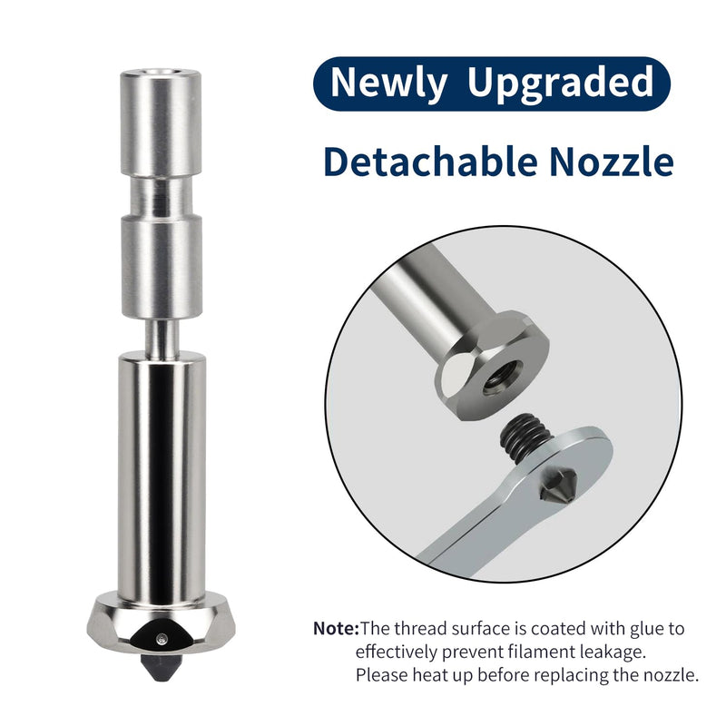 2 Packs 0.4mm 0.6mm Hotend Kit for Kobra 3 Max Combo, Titanium Alloy Throat Integrated Quick Swap Hardened Steel Nozzle with Extral 0.25mm 0.4mm 0.8mm Nozzles for Kobra 3 Max 3D Printers 2 x Titanium Alloy Hotend Kits with heating element