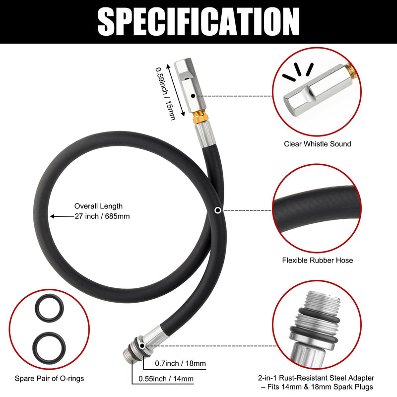 [Australia - AusPower] - Top Dead Center Tool 8016MRG TDC Whistle – Universal Top Dead Center Indicator with 14mm/18mm Spark Plug Ports – Top Dead Center Whistle for Distributor Installation, Timing & Valve Adjustment 