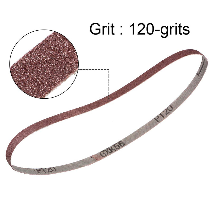 [Australia - AusPower] - uxcell 3/8-inch X 21-inch(9mm X 533mm) Sanding Belt 120 Grit Aluminum Oxide 12pcs 
