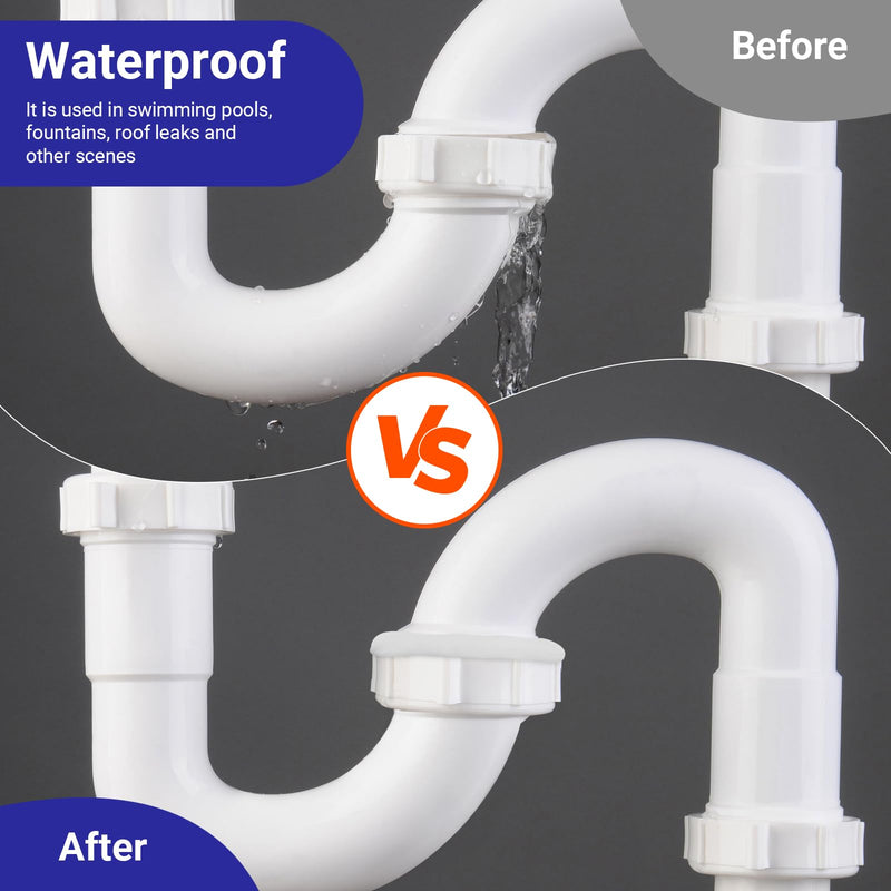 [Australia - AusPower] - Moldable Silicone Putty, Waterproof, Stay Pliable,Good Plasticity for Repair and Fill Various Gaps in Bathrooms, Fountains, Water Pipes, Walls (White) White 