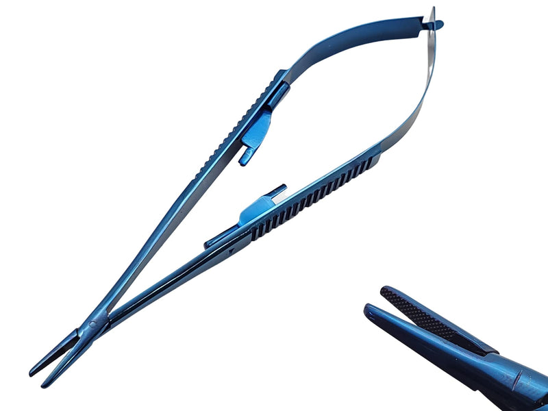 [Australia - AusPower] - Bundle of astroviejo 5.5 inches Micro Needle Hemostat Mayo Hegar Mosquito Keychain (Blue) 
