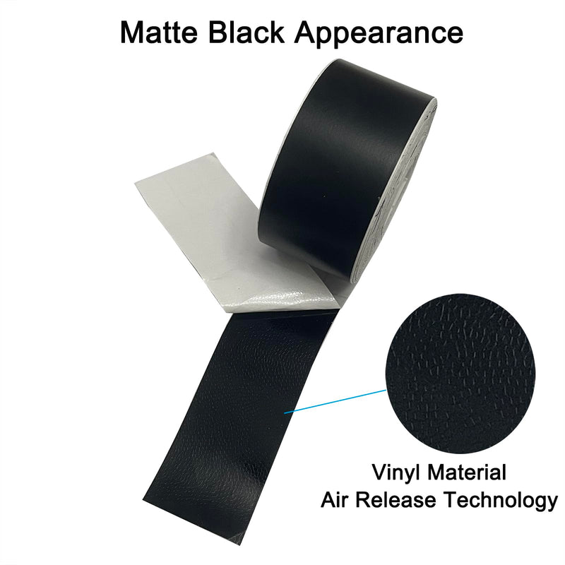 Matte Black Vinyl Tape for Black Out Chrome Delete Window Trim, Matte Black Vinyl Wrap Roll, Self-Adhesive Car Chrome Door Trim Delete Tape DIY Film with Tool Kit (1 inches x 30 feet) 1 inches x 30 feet