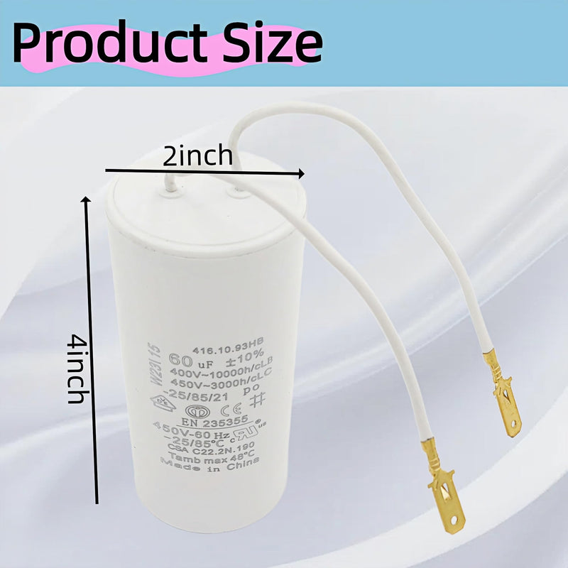 60μF 450VAC Motor Capacitor - FA7147-5 FA7175 Replacement Direct Fit for Rotary & Forward Auto Lift Power Units, Snap-in Mount