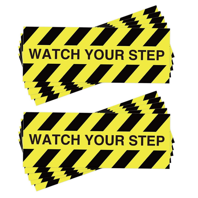 YOUOK 10 Pieces Watch Your ep Warning icker，3 by 8 hes Adhesive Tape Anti Slip Abrasive Tape for Workplace Safety Wet Floor Caution