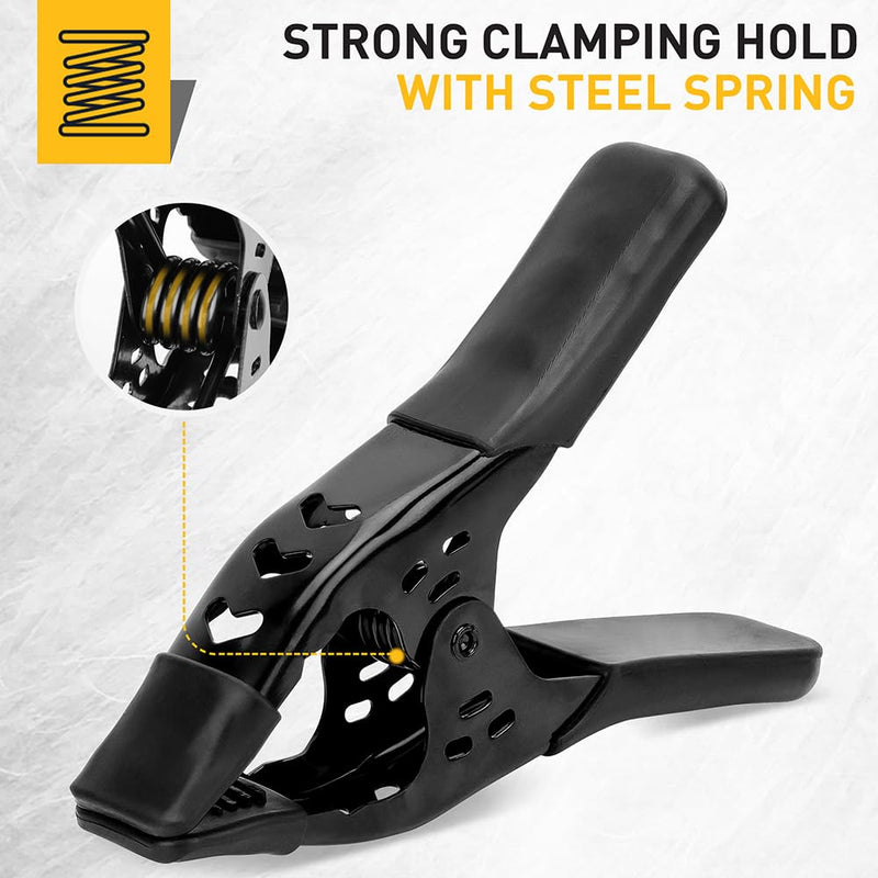 [Australia - AusPower] - Heavy Duty Metal Spring Clamps: 4-Piece for Woodworking Spring Clamps 6-inch Tarp Clamps Heavy Duty Clips Spring Clips Metal Clamp Large Heavy Duty Clamps for Pool Cover Backdrop Stand Clamps 4-Piece Metal Spring Clamps 