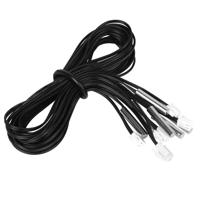 [Australia - AusPower] - 10K B3950 Temperature Sensor Probe 6Pcs 1 Meter Waterproof Temp Sensor Probe Stainless Steel NTC Temp Sensor Probe, Digital Temperature Transmitter Extension Cable with JST XH2.54mm Interface 