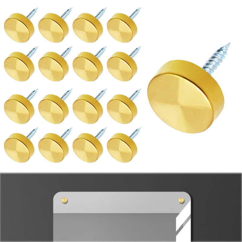 [Australia - AusPower] - 20 PCS Screw Covers Caps, 16mm/0.64" Dia Decorative Mirror Screws Cap Nails, Stainless Steel Sign Holder Advertising Nails Fasteners Cover Nails(Gold) Gold 