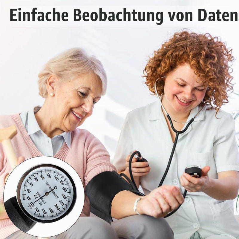 Gohytal Manual Blood Pressure Monitor, Blood Pressure Cuff with Flat Head Stethoscope, Upper Arm, Aneroid and Cuff, Blood Pressure Monitor, Arm Sleeve for Home for Doctor, Practice Home a