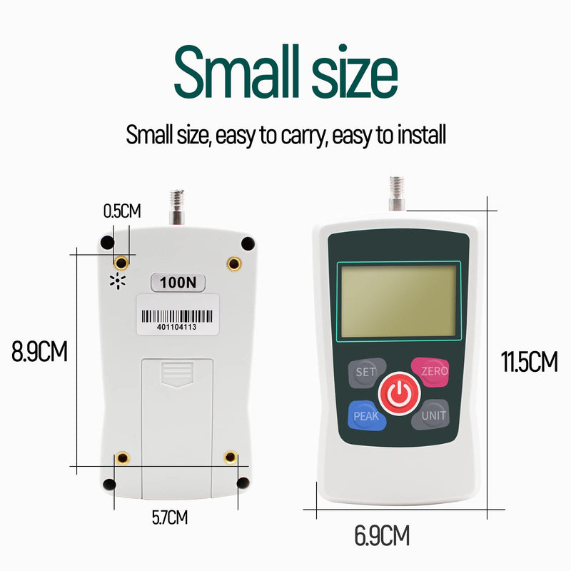 [Australia - AusPower] - 100N Digital Force Gauge Push and Pull Tester with 4 Measurement Units N Kg Lb Oz, Accuracy ±1? 100N 