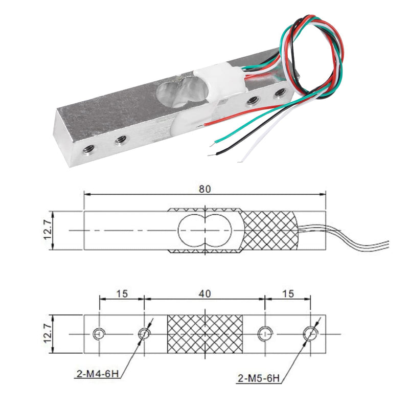 HX711 Weight Sensor Kit Amplifier AD Converter Breakout Pressure Sensor Module Digital Load Cell Weight Sensor 10 kg Set of 2
