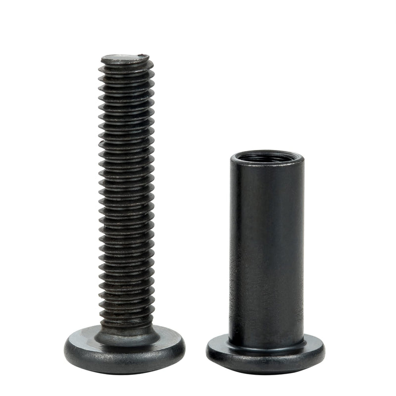 [Australia - AusPower] - 40 Sets M6 Black Binding Post Screws Countersunk Rivet Socket Cap Connecting Bolts Cap Nuts Assortment Kit for Baby Bed Furniture,Leather Saddles Purses Belt Repair (M6x30mm-Black-D) M6x30mm-Black-D 