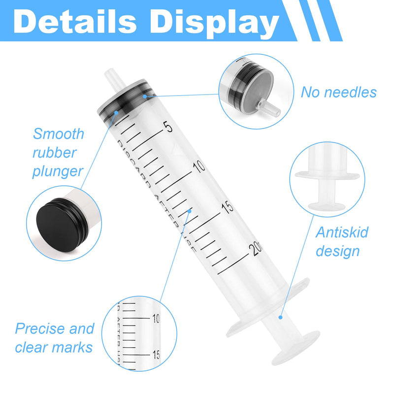 Pack of 10 Syringes, 20 ml Reusable Syringe, Dosing Syringe Without Needle | Tools for liquid measuring syringes, feed syringes, for laboratory, animal feeding, plant irrigation 20 ml, 10 pieces