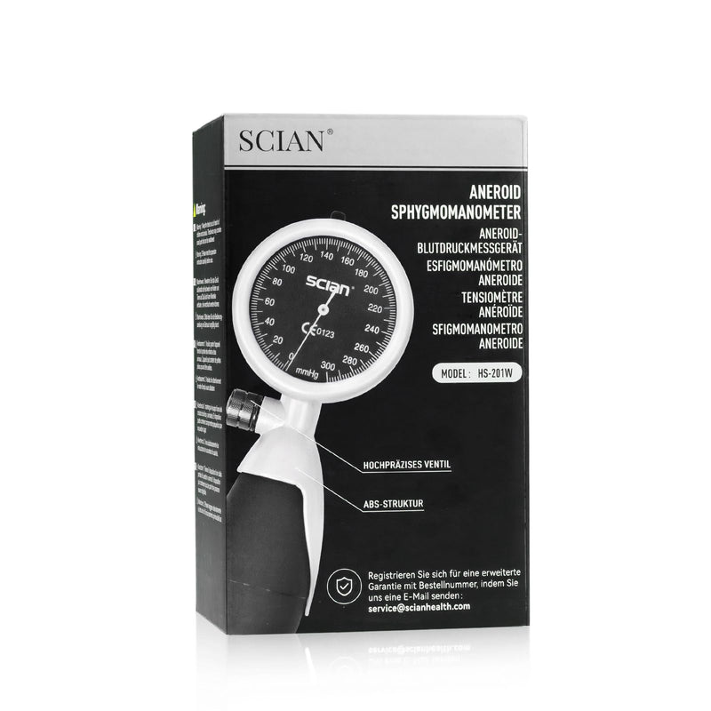 [Australia - AusPower] - SCIAN Palm Style Aneroid Sphygmomanometer with European Cuff 8.7-16.5", Manual Blood Pressure Cuff with Carrying Bag for for Nurse Doctor Senior Adult, White 