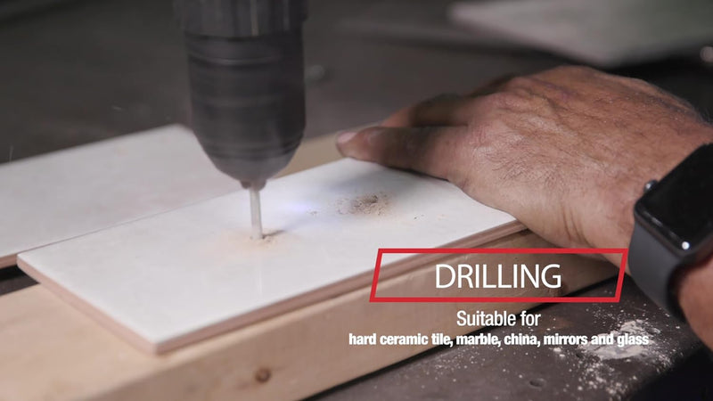 Drill America - DWDGD-SET 5 Piece 1/8" 3/16" 1/4" 5/16" and 3/8" Sizes Carbide Tipped Glass and Tile Drill Bit Set, DWDGD Series