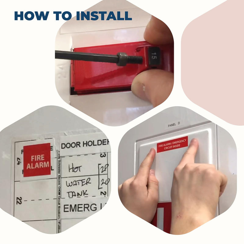 Fire Alarm Breaker Lock, ELOCK-FA Circuit Breaker Lockout Kit with Lock & Tag, 10 Sets Red, for Fire Panel Safety, Prevent Accidental Shutdown