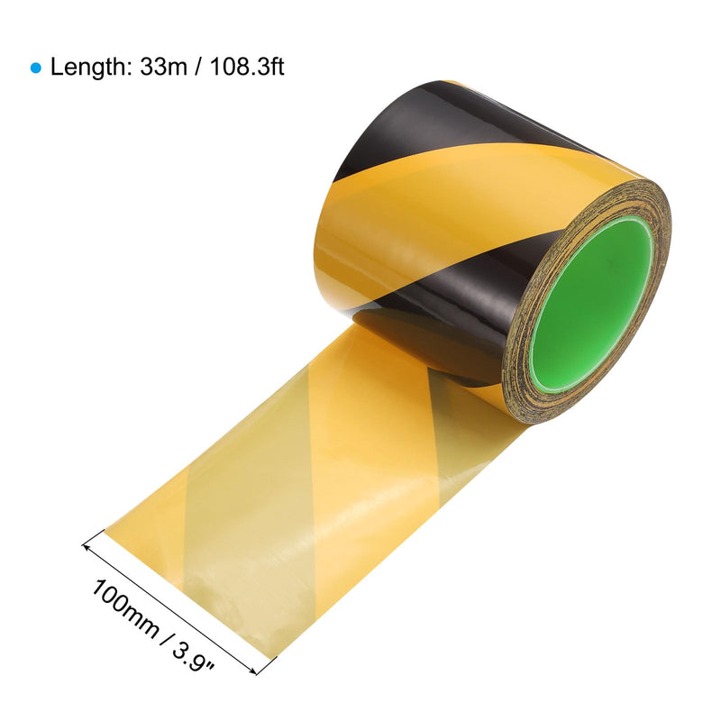 PATIKIL Safety Caution Tape 4 Inch x 108 Feet, Safety Warning Stripe Tape Floor Tape for Marking Floor Walls Stair, Black Yellow 1