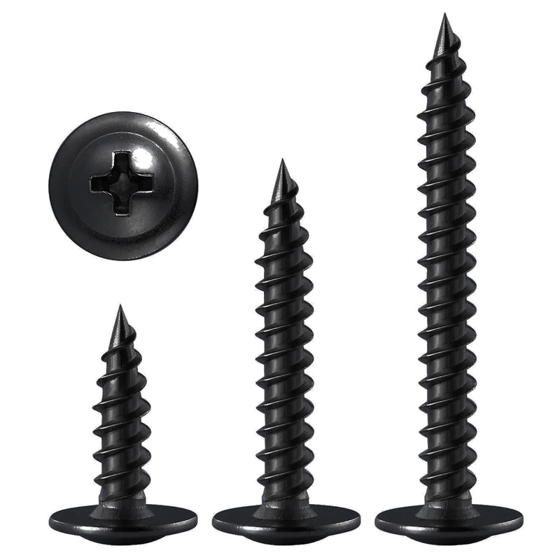 [Australia - AusPower] - (250 pcs)#8×1" Black Truss Head Wood Screws Quick Metal Self Tapping Zinc Oxide #8×1" 