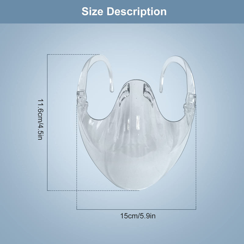 5PCS Transparent Face Shield, Lightweight Anti-Fog Protective Face Mask, Sturdy Breathable Visible Expression Face Mask, Plastic Reusable Washable Clear Face Shield for Men and Women 5 Count (Pack of 1)