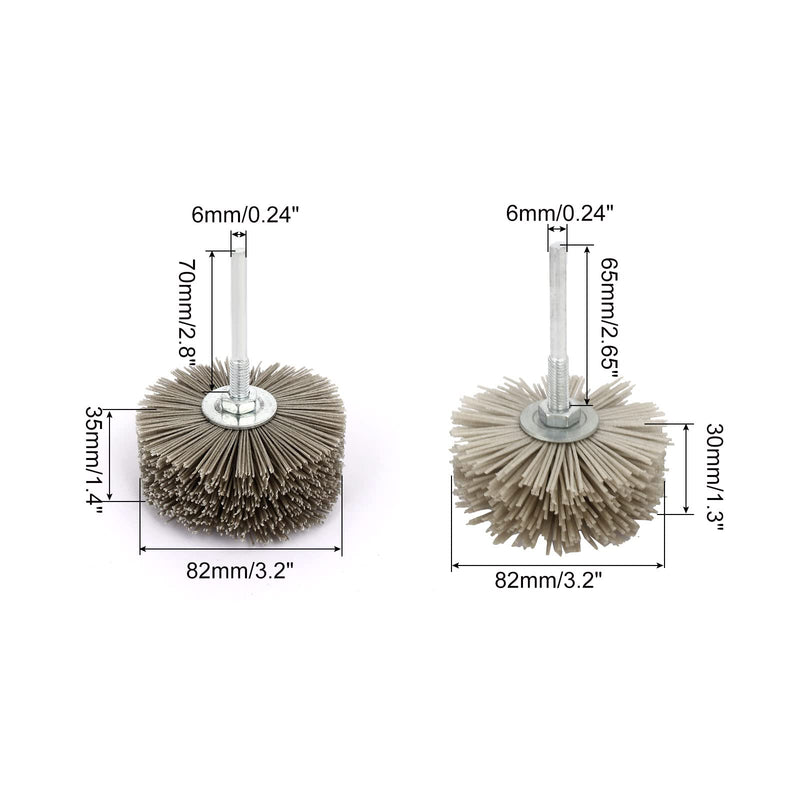 [Australia - AusPower] - QUARKZMAN Nylon Sanding Brush 120 Grits 240 Grits 82 mm Diameter 6 mm Threaded Shaft 