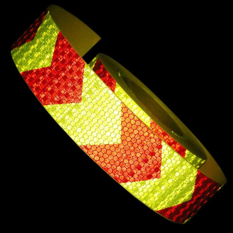 AISEY Reflective Tape Waterproof High Visibility Red & Yellow, Industrial Marking Tape Heavy Duty Hazard Caution Warning Safety Adhesive Tape Outdoor 2 Inch by 150 Feet 2" X 150FT