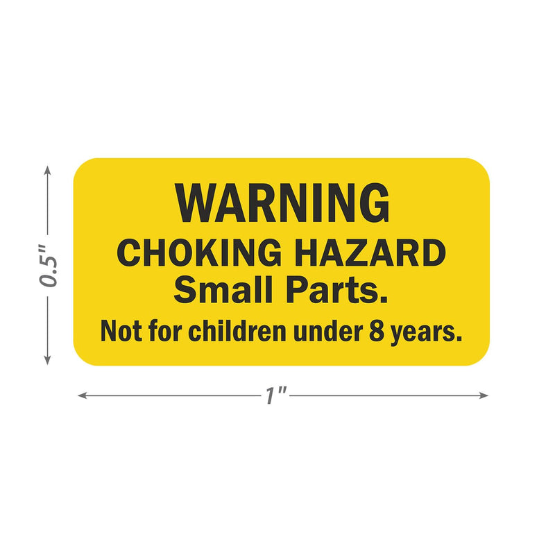 SmartSign (750/Pack) Warning Choking Hazard Small Parts Not for Children Under 8 Years Labels in Dispenser Box, 0.5 x 1 inch, Semi-Gloss Paper Stickers with Permanent Adhesive, Yellow/Black, USA-Made