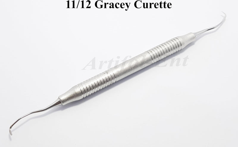 [Australia - AusPower] - Dental Gracey Curette 11/12 Double End Periodontal Ergonomic Hollow Handle Hygiene Instruments 3 Pcs 