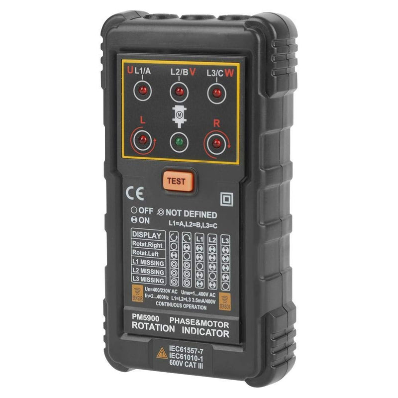 PM5900 Portable Handheld Tester Motor 3 Phase Motor Speed Display Tester Handheld Rotary Table Rotary Test Tester for Installing, Repair, 3-Phase System Maintenance, Motor