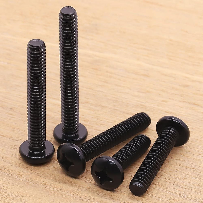 [Australia - AusPower] - #10-32 x 1 Pan Head Machine Screws Black, Phillips Drive, 304 Stainless Steel 18-8, Black Oxide Coated Finish, Corrosion Resistant Round Head Machine Screws, Full Thread, Coarse Thread, 50 PCS #10-32 x 1" 