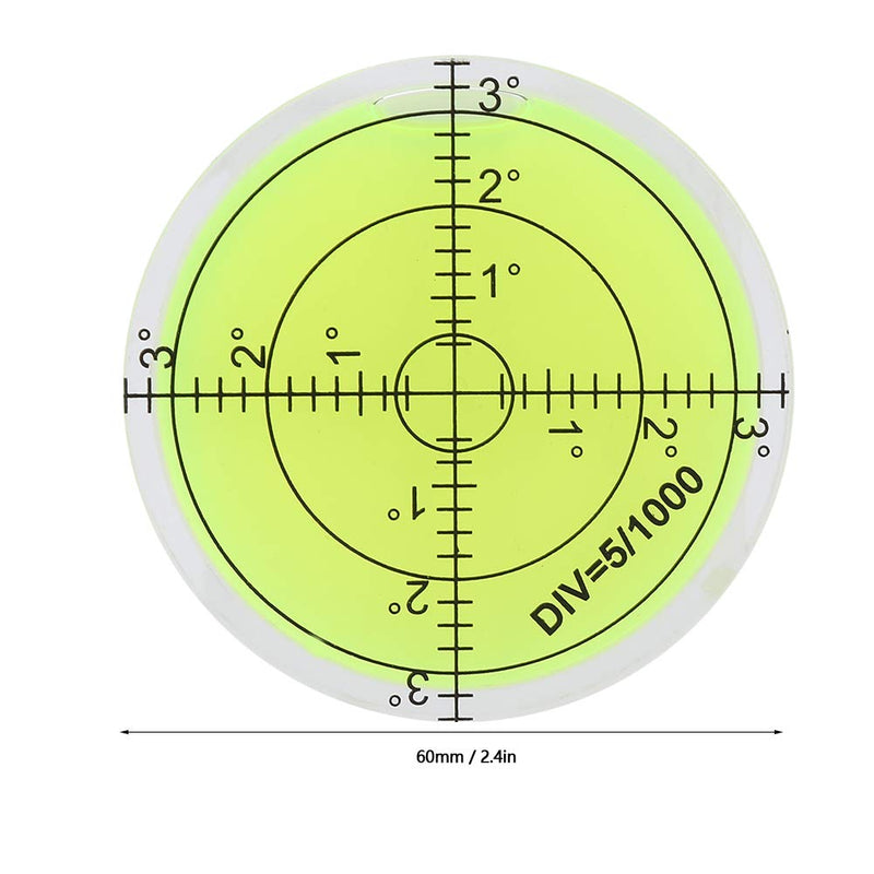 [Australia - AusPower] - Precision Bullseye Spirit Level, 60 mm, Round Level, Round Bullseye Spirit Level, Inclinometer, Horizontal Level, Surveying Instruments, Measuring Tool with Scale for the Balance of the Camera Flat 