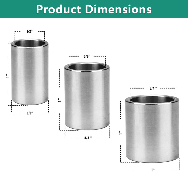 [Australia - AusPower] - Reducing Bushing Arbor Adapters for Bench Grinder Wheel, 1'' Thick from 1'' to 3/4'', 5/8'', 1/2'' Aluminum 